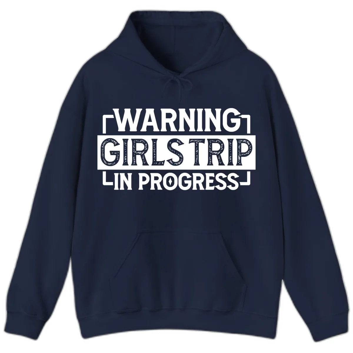 Warning Girls Trip In Progress Hoodie in Navy