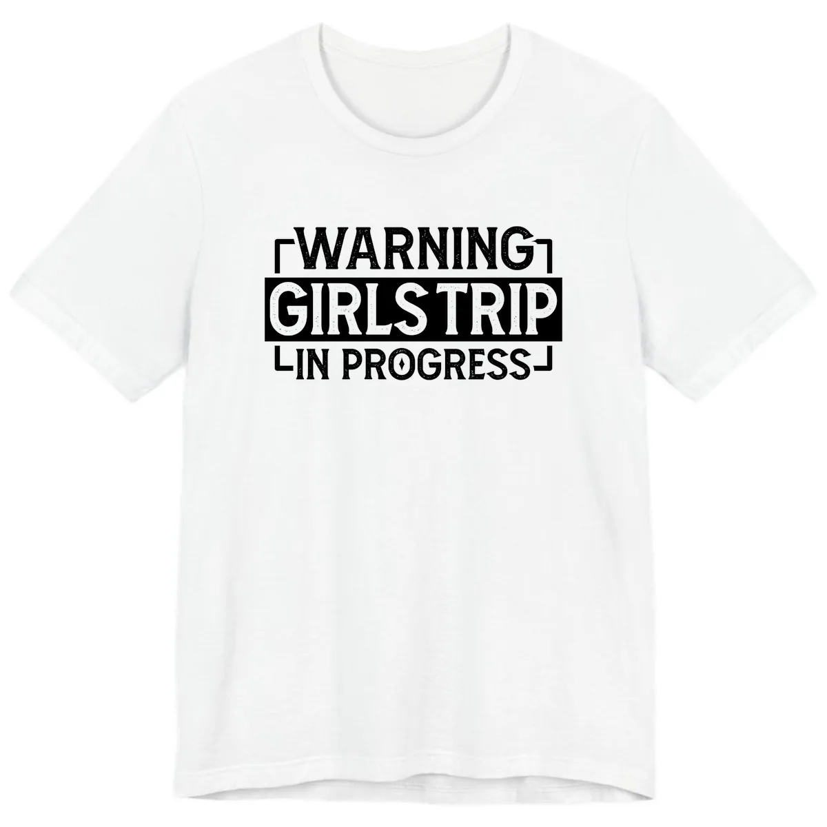 Warning Girls Trip In Progress Premium T-Shirt in White
