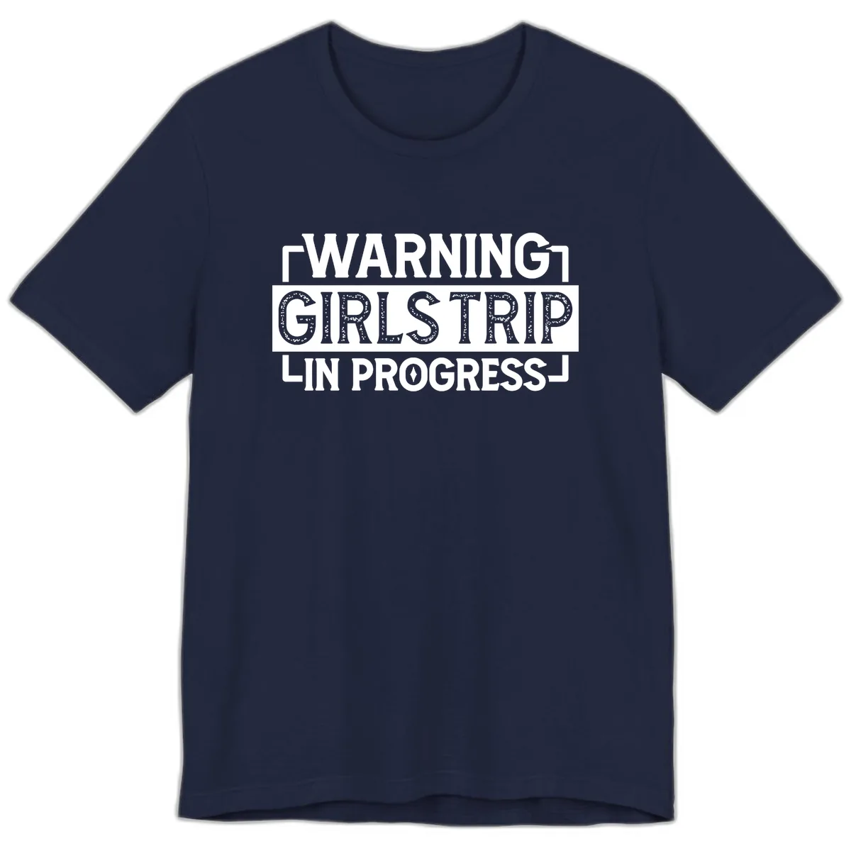 Warning Girls Trip In Progress Premium T-Shirt in Navy