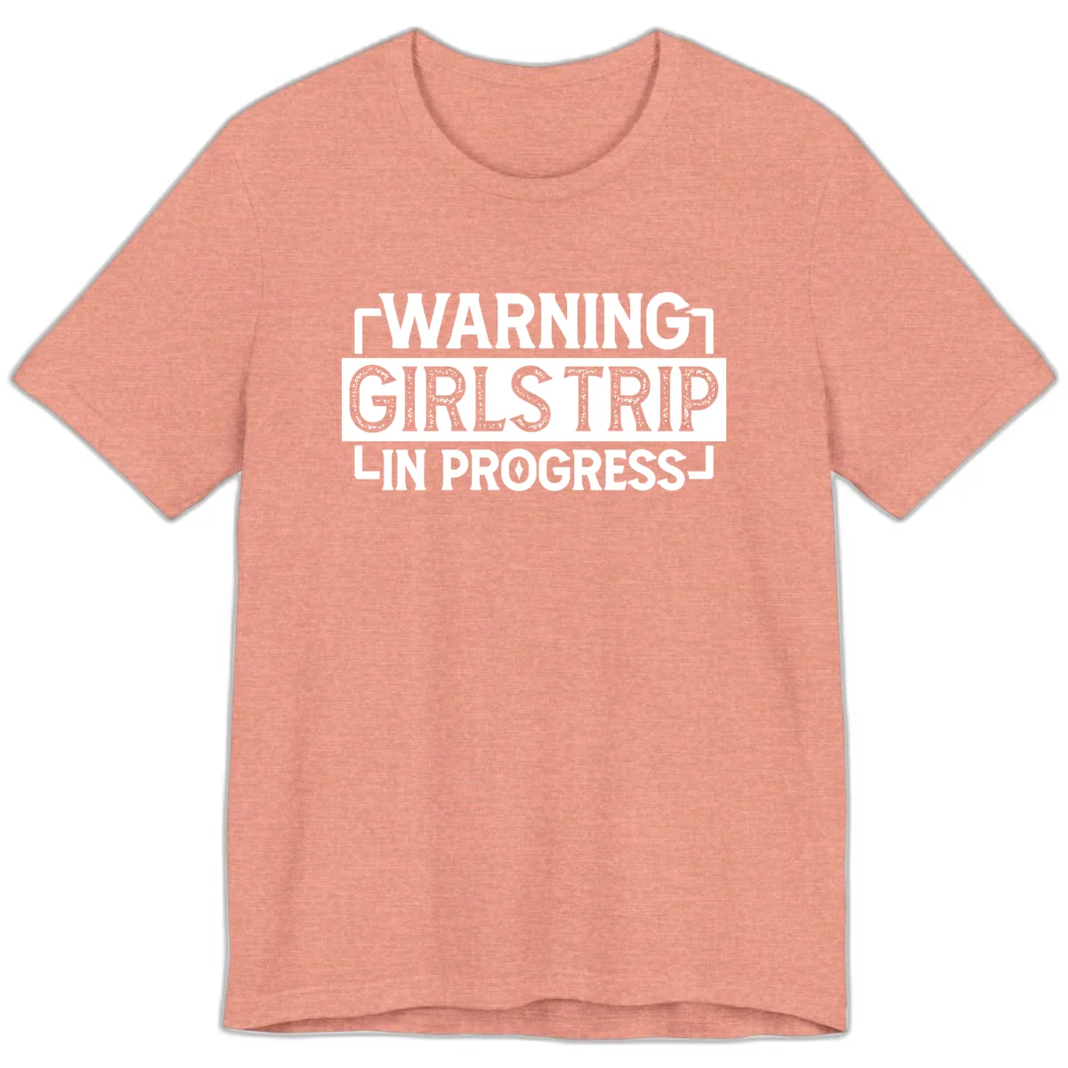 Warning Girls Trip In Progress Premium T-Shirt in Heather Sunset