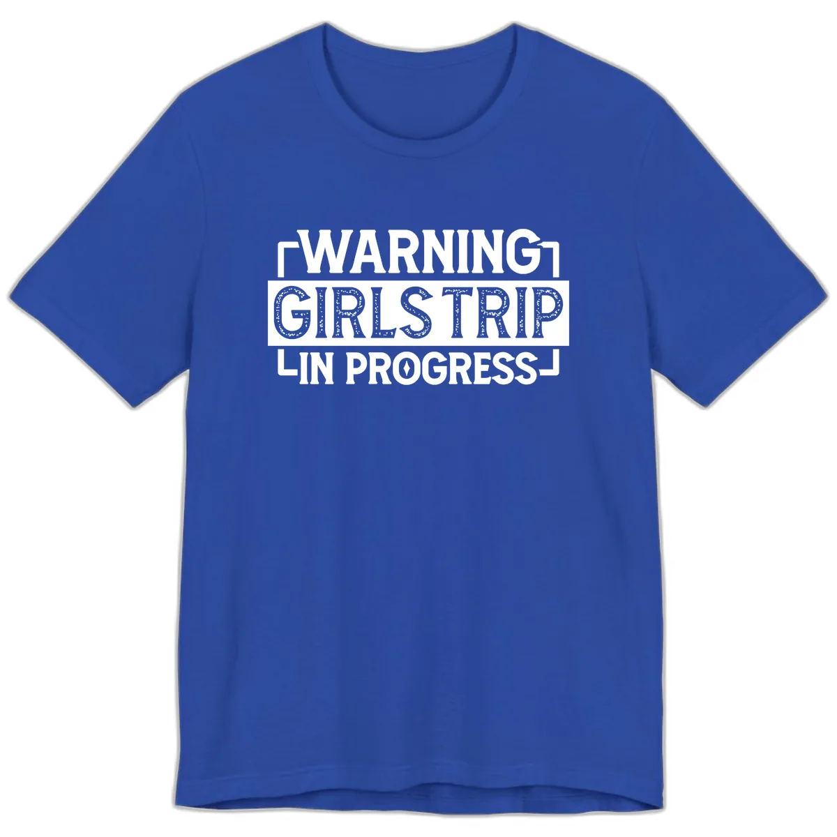 Warning Girls Trip In Progress Premium T-Shirt in True Royal