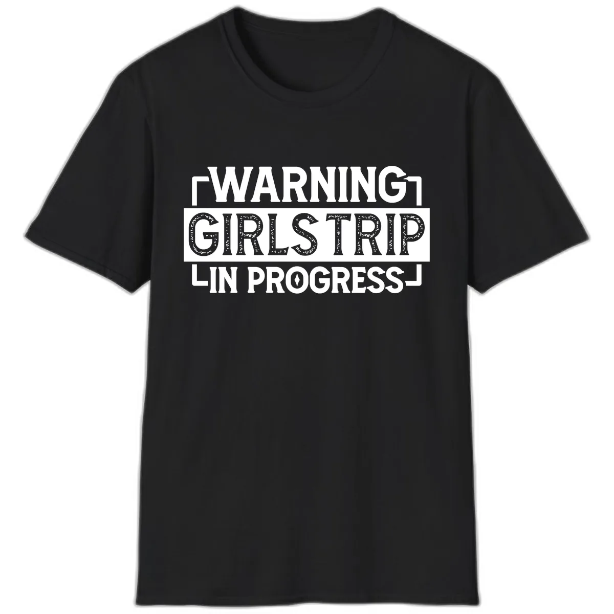 Warning Girls Trip In Progress T-Shirt in Black