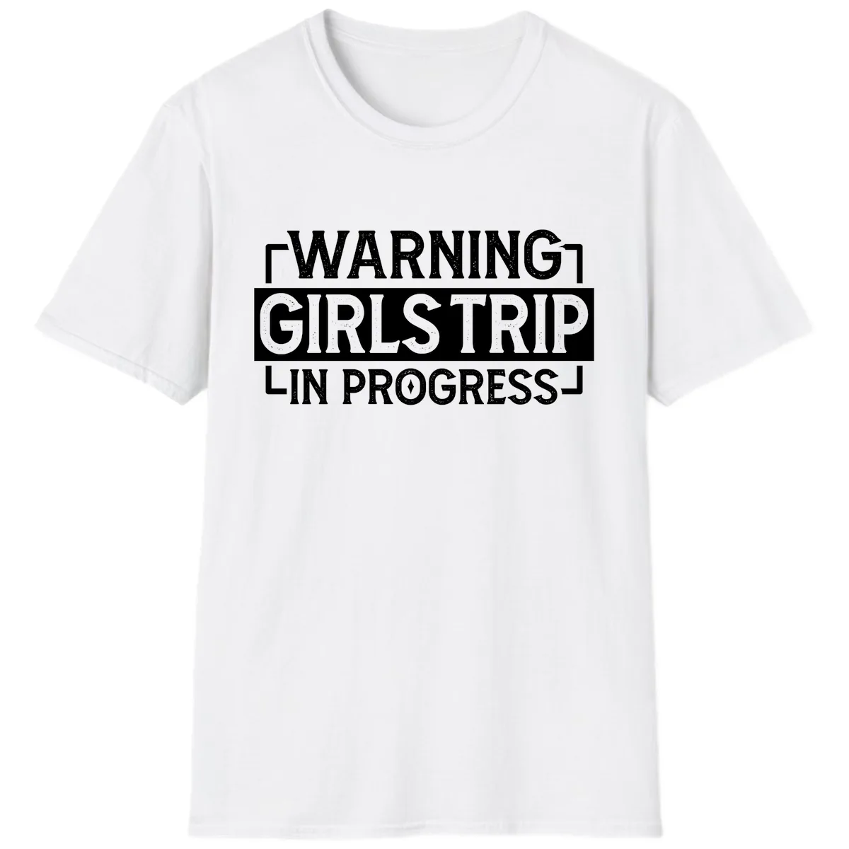 Warning Girls Trip In Progress T-Shirt in White