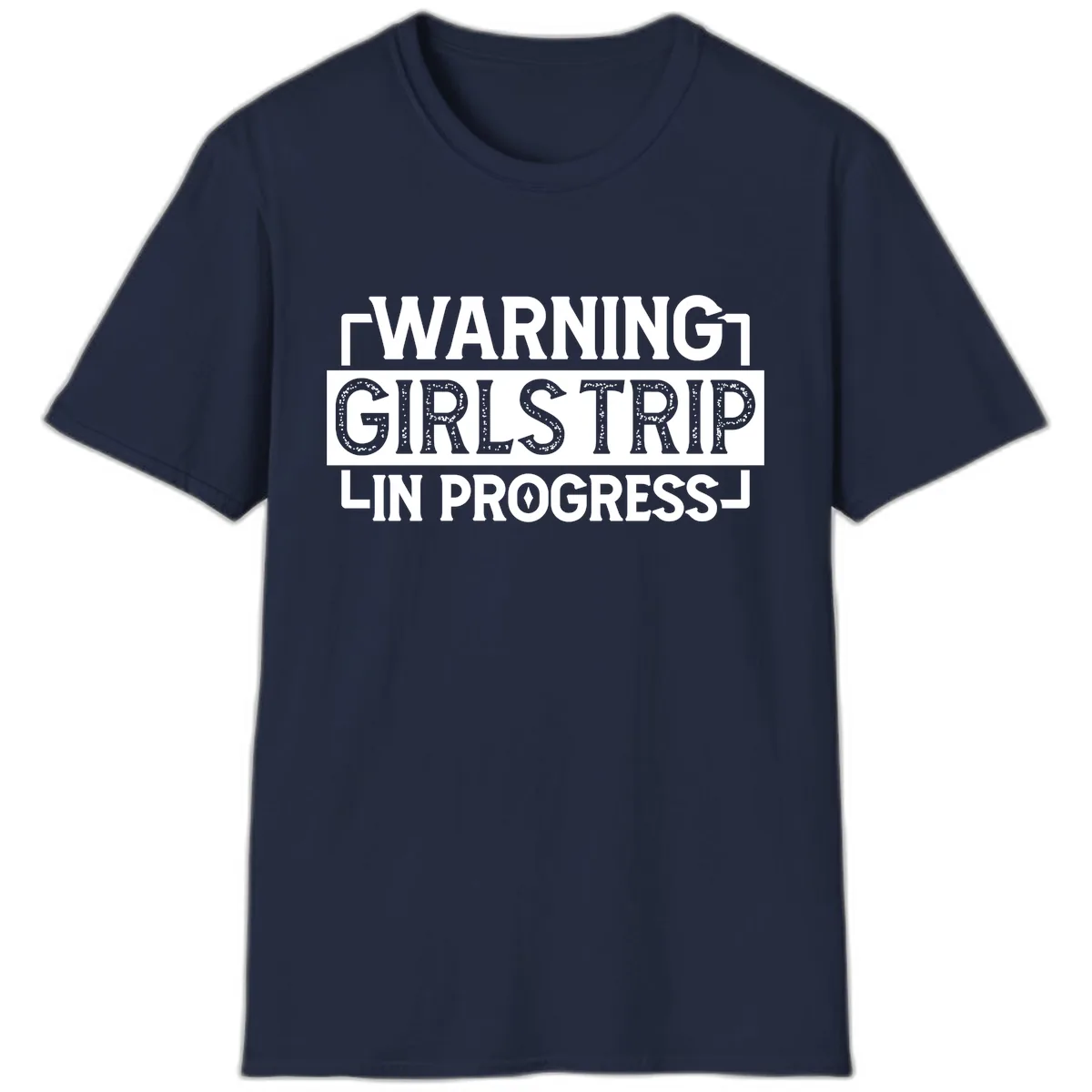 Warning Girls Trip In Progress T-Shirt in Navy