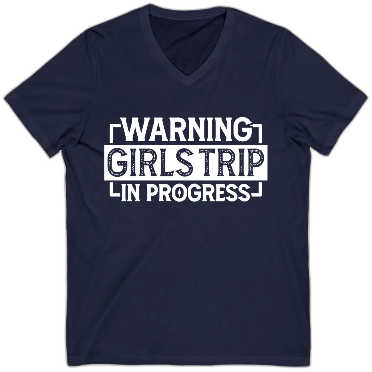 Warning Girls Trip In Progress V-Neck in Navy