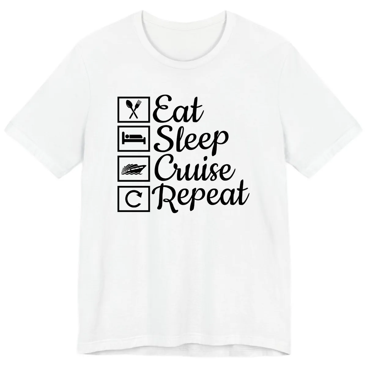 Eat Sleep Cruise Repeat Design Premium T-Shirt in White