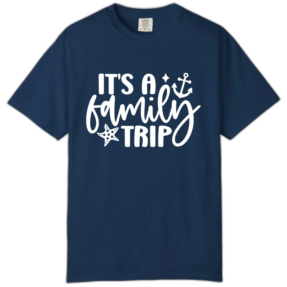 It's A Family Trip Cruise Design Comfort Color in Navy