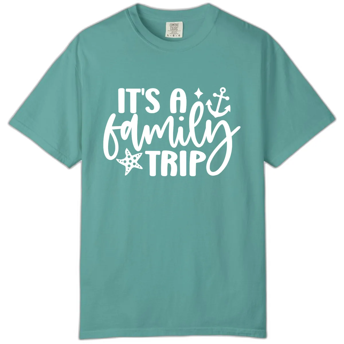 It's A Family Trip Cruise Design Comfort Color in Seafoam