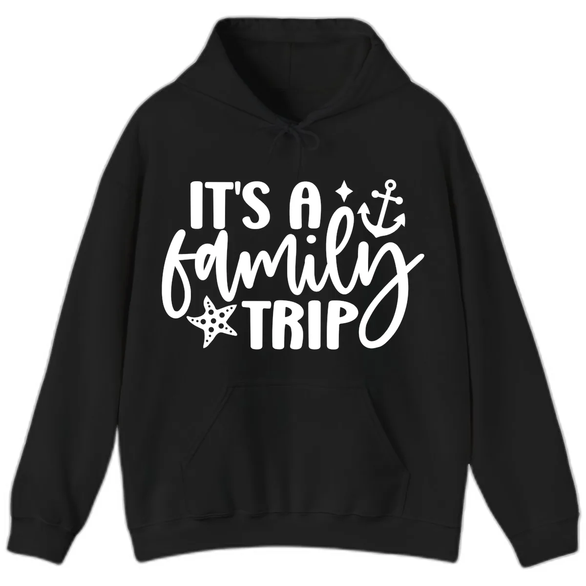 It's A Family Trip Cruise Design Hoodie in Black