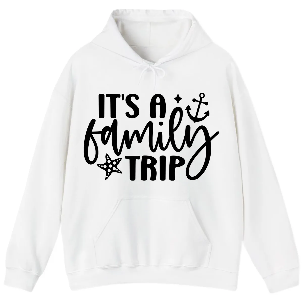 It's A Family Trip Cruise Design Hoodie in White
