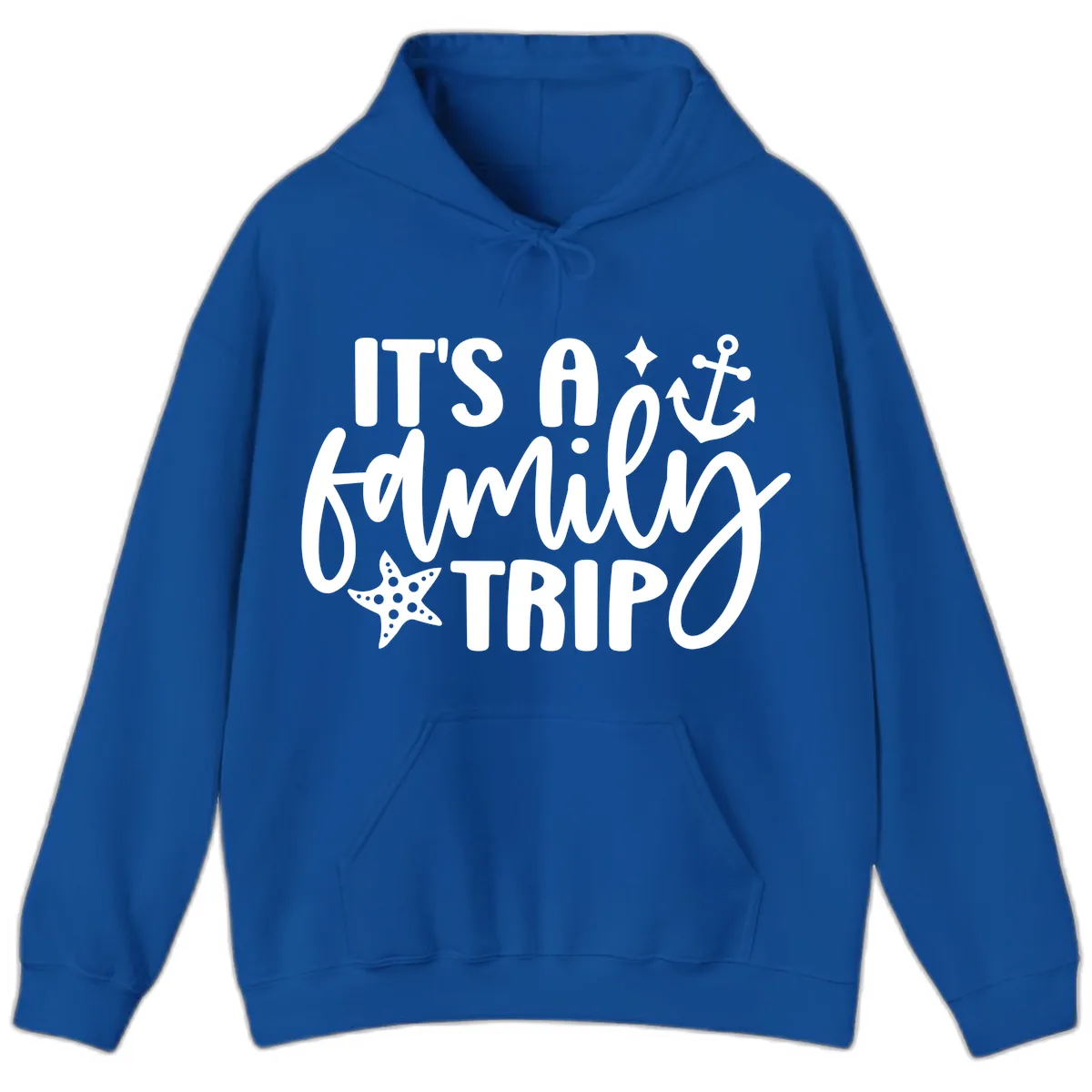 It's A Family Trip Cruise Design Hoodie in Royal