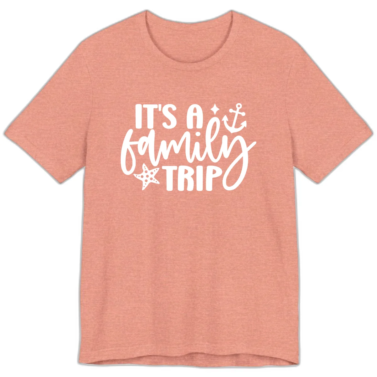 It's A Family Trip Cruise Design Premium T-Shirt in Heather Sunset