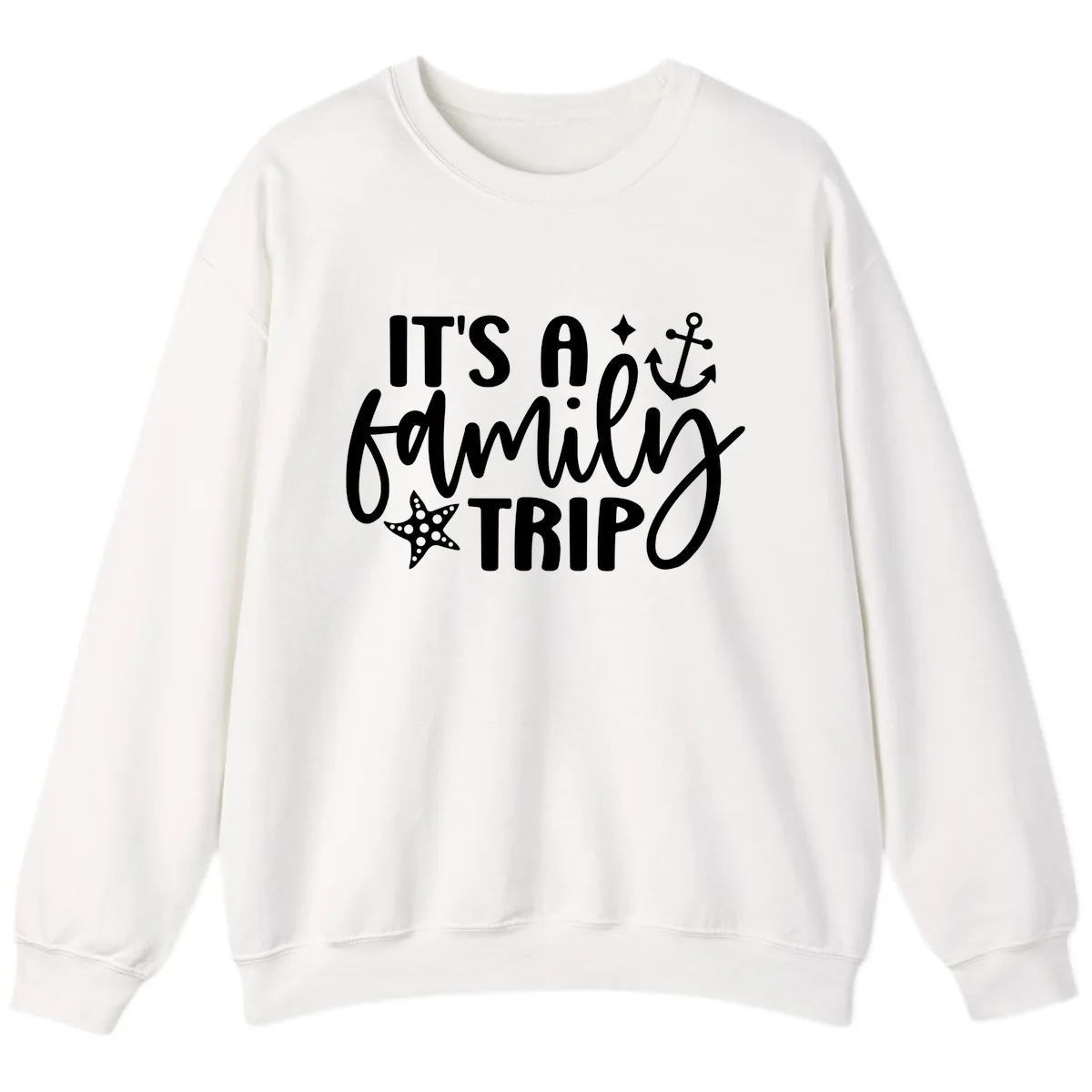 It's A Family Trip Cruise Design Sweatshirt in White