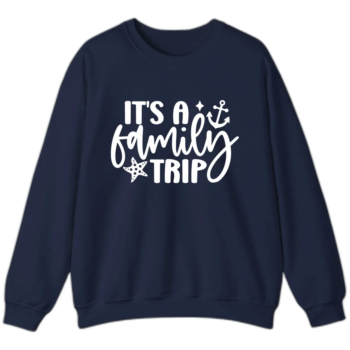 It's A Family Trip Cruise Design Sweatshirt in Navy