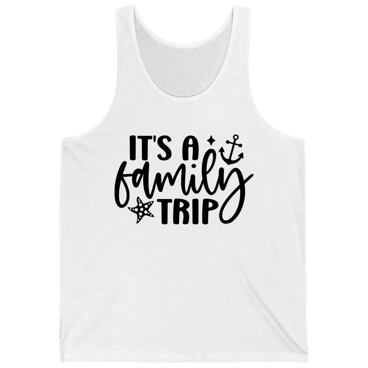 It's A Family Trip Cruise Design Tank in White
