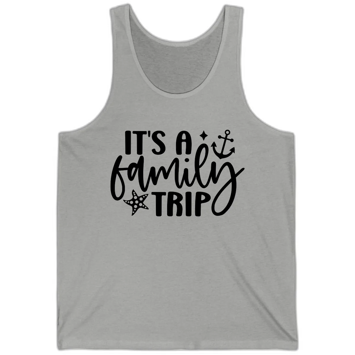It's A Family Trip Cruise Design Tank in Athletic Heather