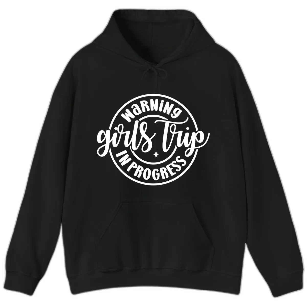 Girls Trip In Progress Warning Hoodie in Black