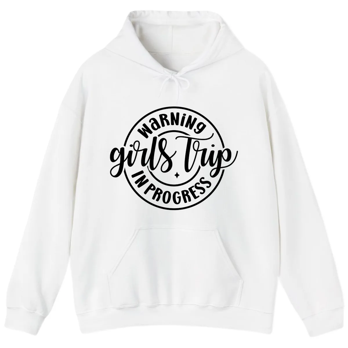 Girls Trip In Progress Warning Hoodie in White