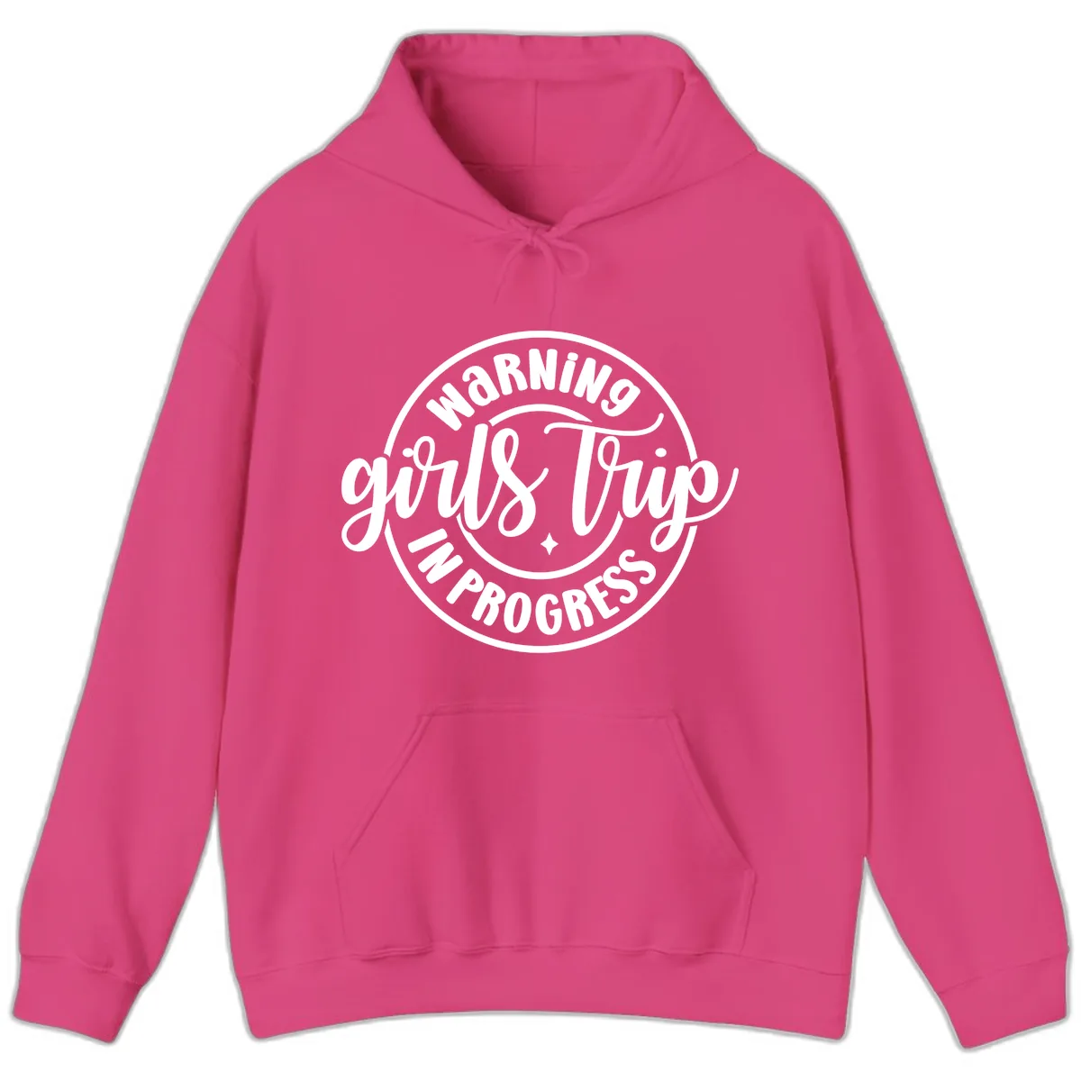 Girls Trip In Progress Warning Hoodie in Heliconia