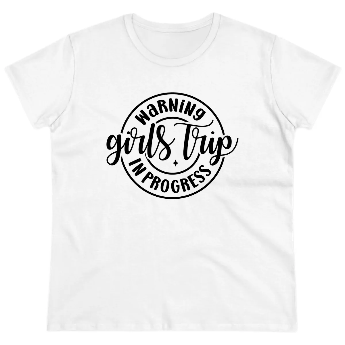 Girls Trip In Progress Warning Ladies Tee in White