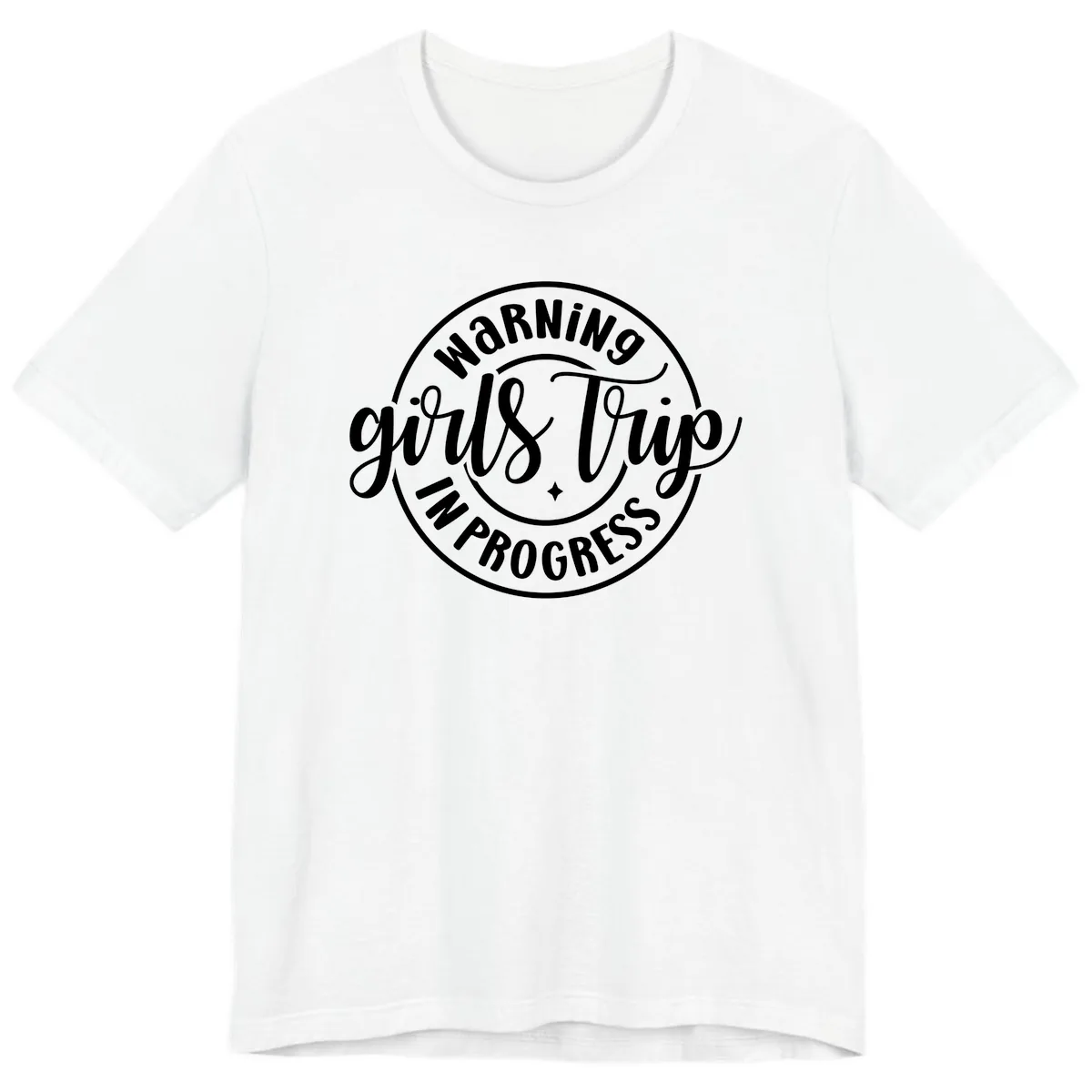 Girls Trip In Progress Warning Premium T-Shirt in White