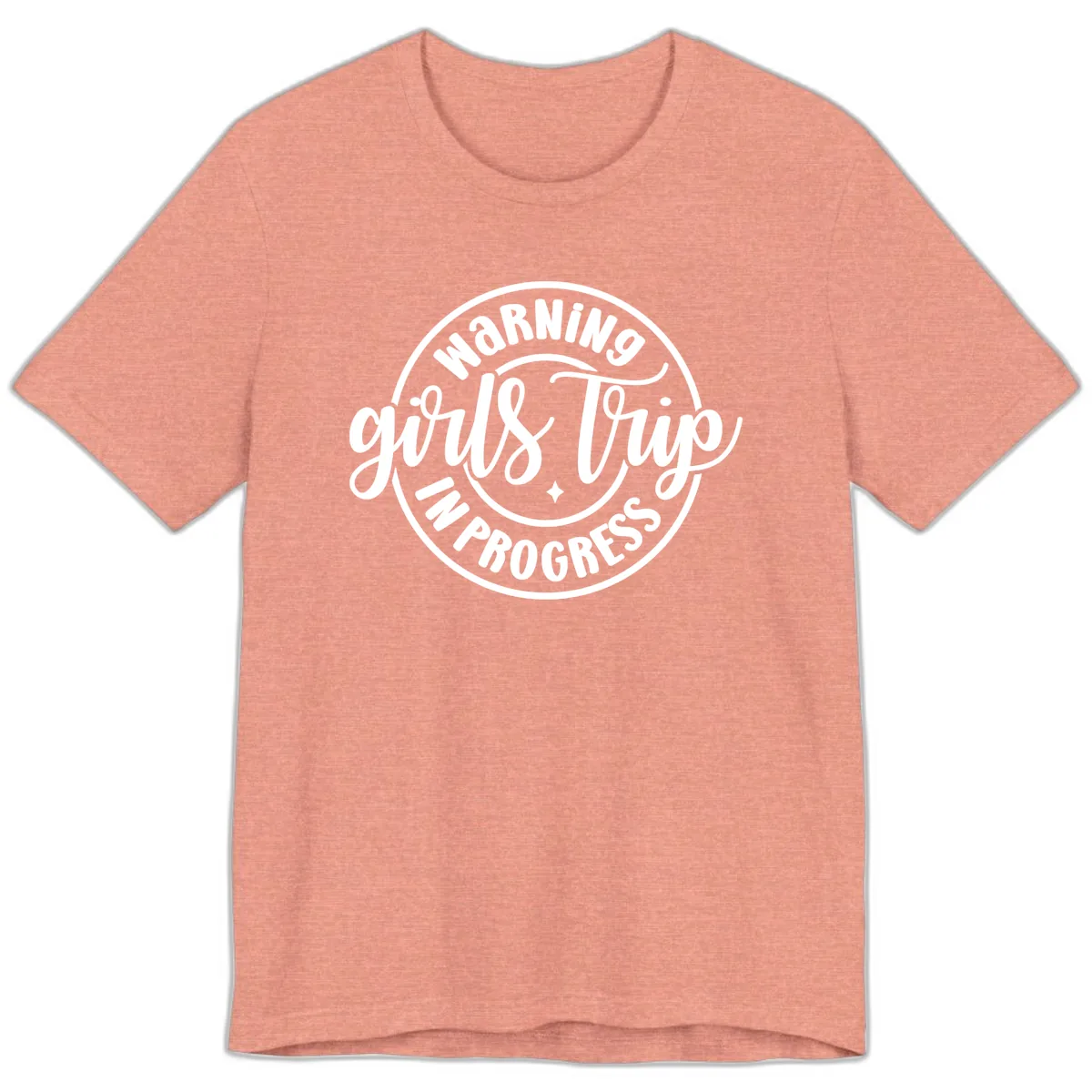 Girls Trip In Progress Warning Premium T-Shirt in Heather Sunset