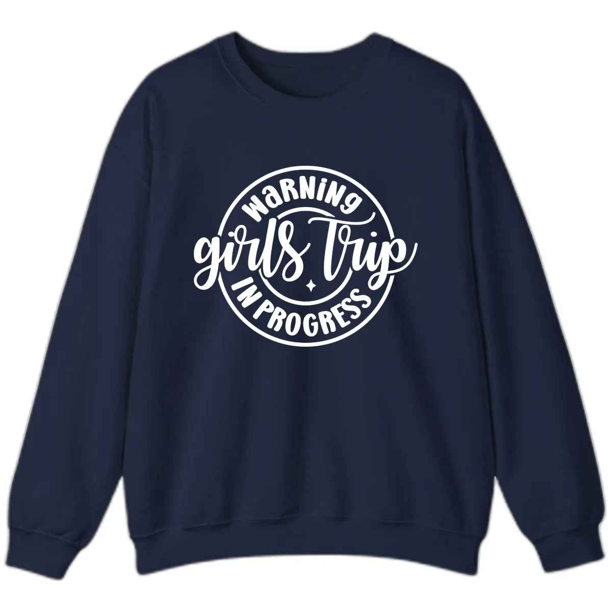 Girls Trip In Progress Warning Sweatshirt in Navy