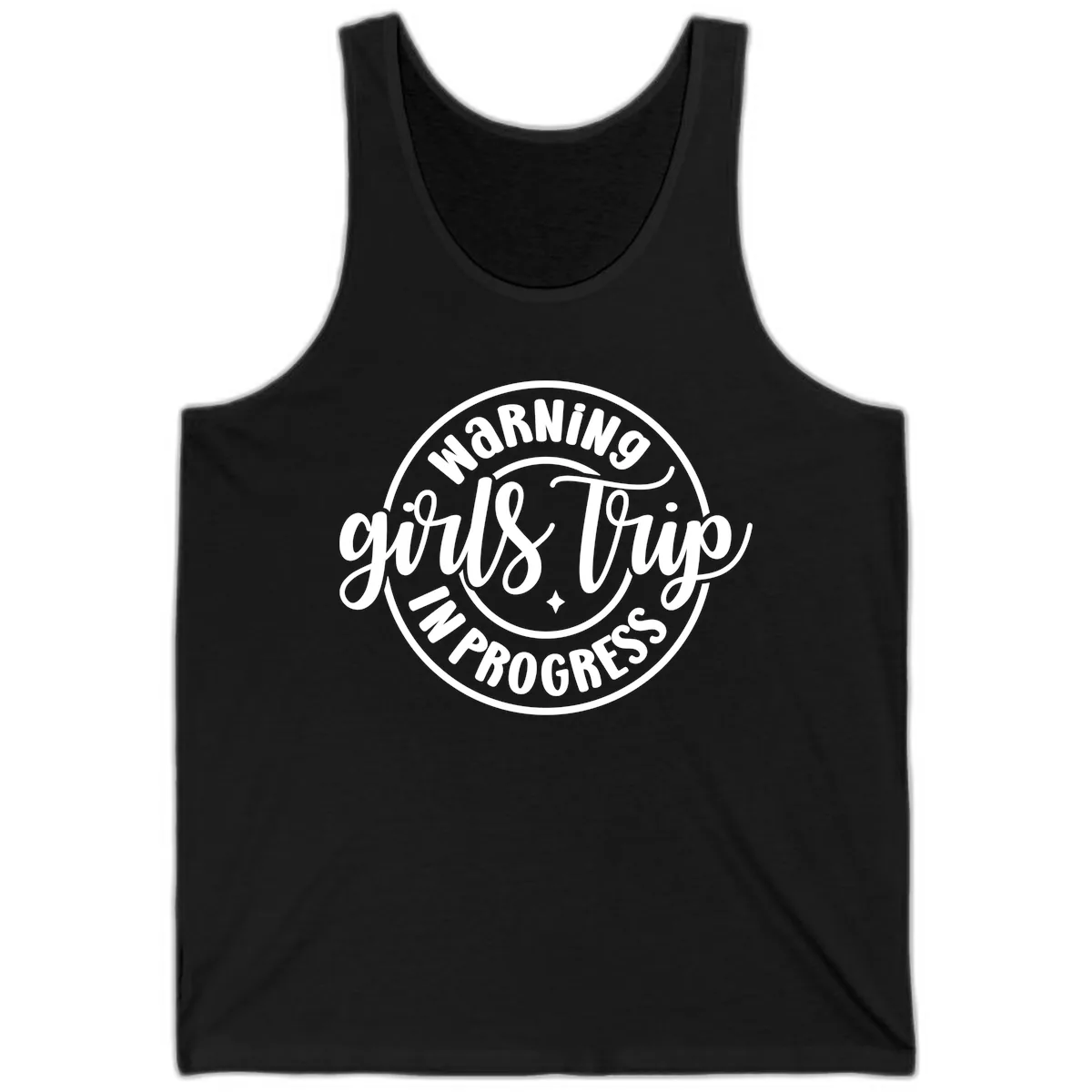 Girls Trip In Progress Warning Tank in Black
