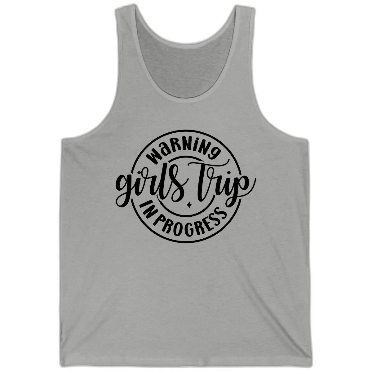 Girls Trip In Progress Warning Tank in Athletic Heather