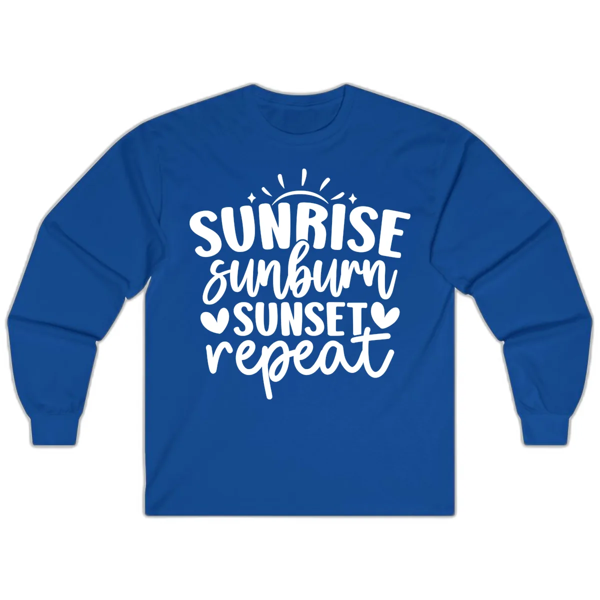 Sunrise Sunburn Sunset Repeat Long Sleeve in Royal