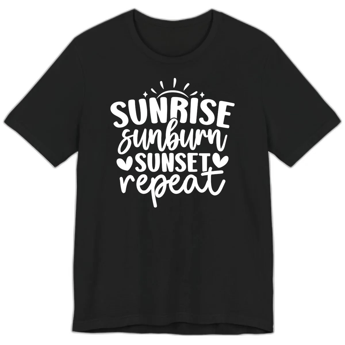 Sunrise Sunburn Sunset Repeat Premium T-Shirt in Black