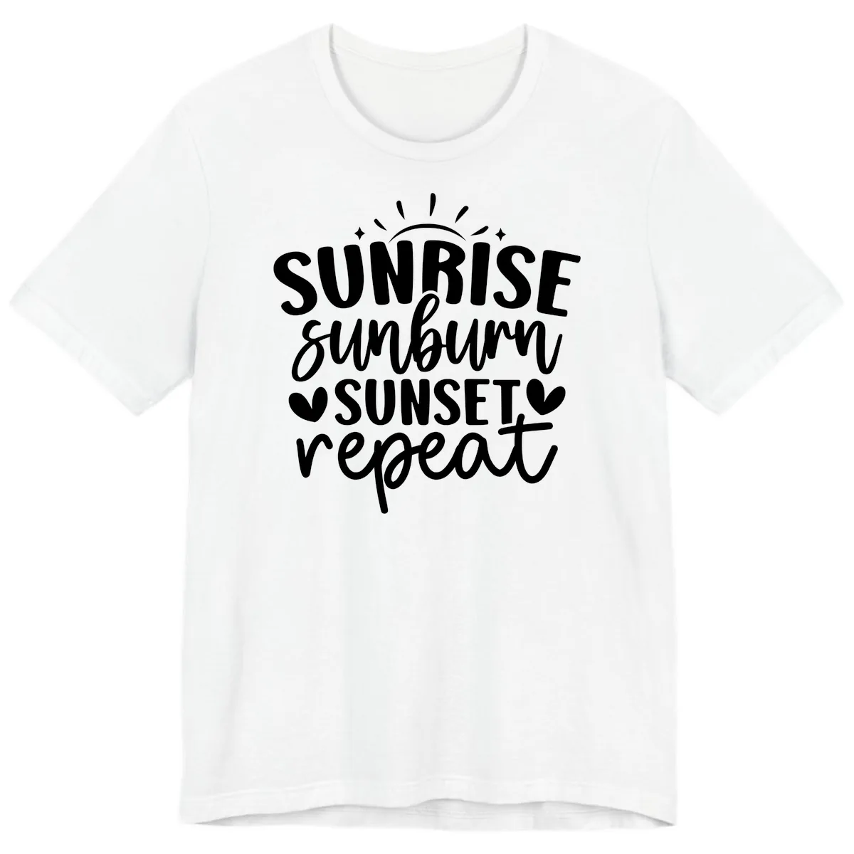 Sunrise Sunburn Sunset Repeat Premium T-Shirt in White