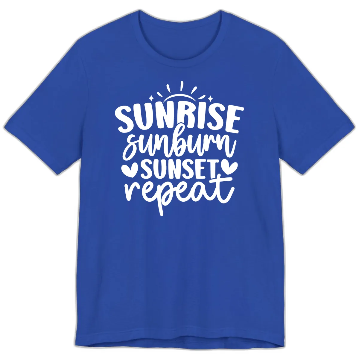 Sunrise Sunburn Sunset Repeat Premium T-Shirt in True Royal