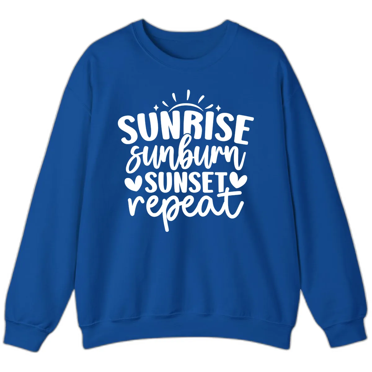 Sunrise Sunburn Sunset Repeat Sweatshirt in Royal