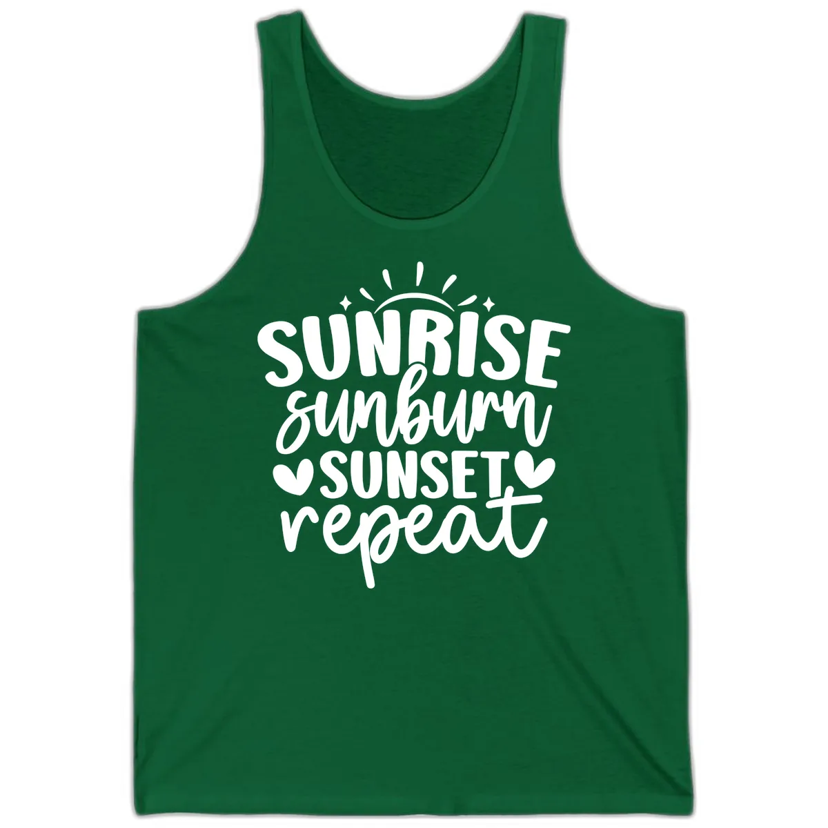 Sunrise Sunburn Sunset Repeat Tank in Kelly