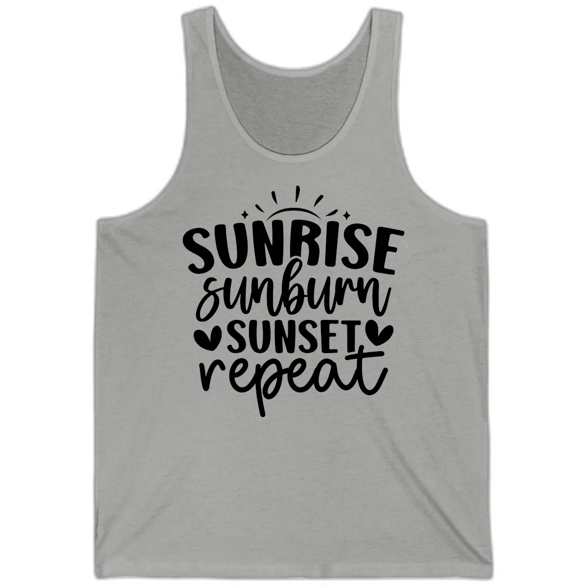 Sunrise Sunburn Sunset Repeat Tank in Athletic Heather