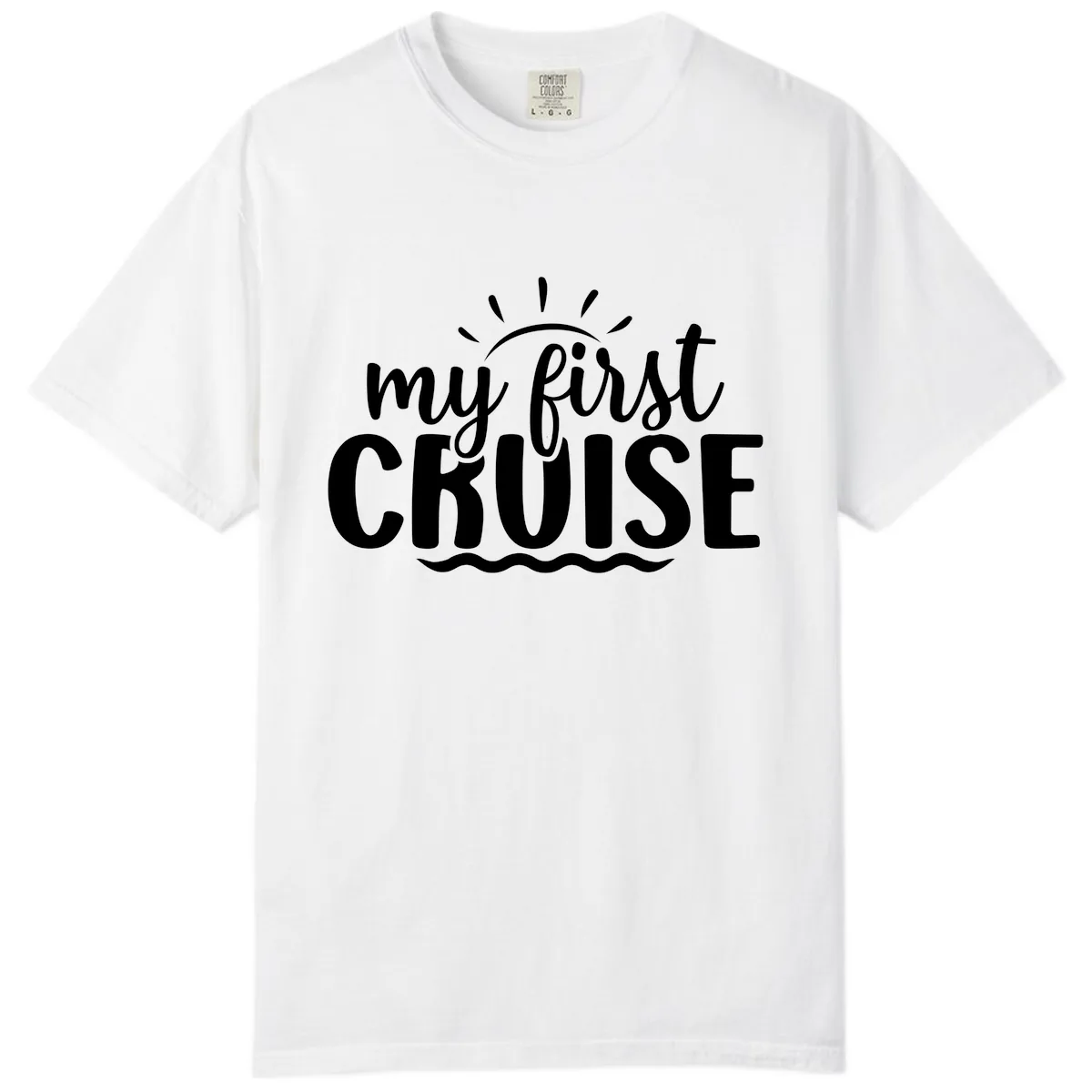 My First Cruise Announcement Comfort Color in White