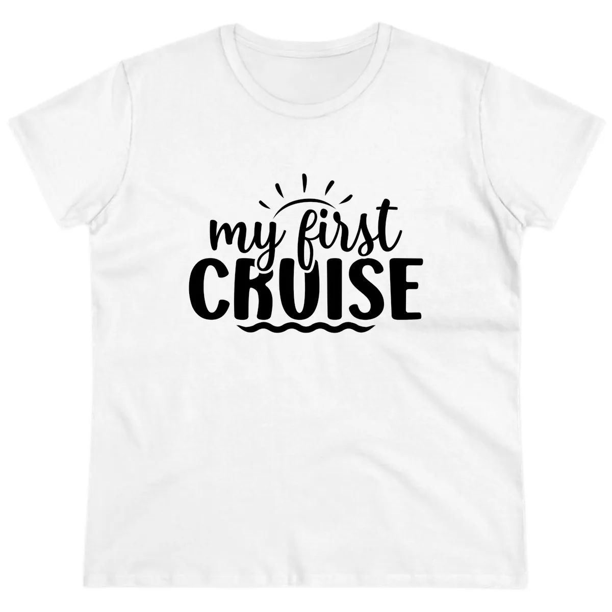 My First Cruise Announcement Ladies Tee in White