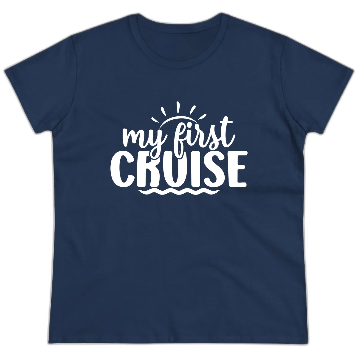 My First Cruise Announcement Ladies Tee in Navy