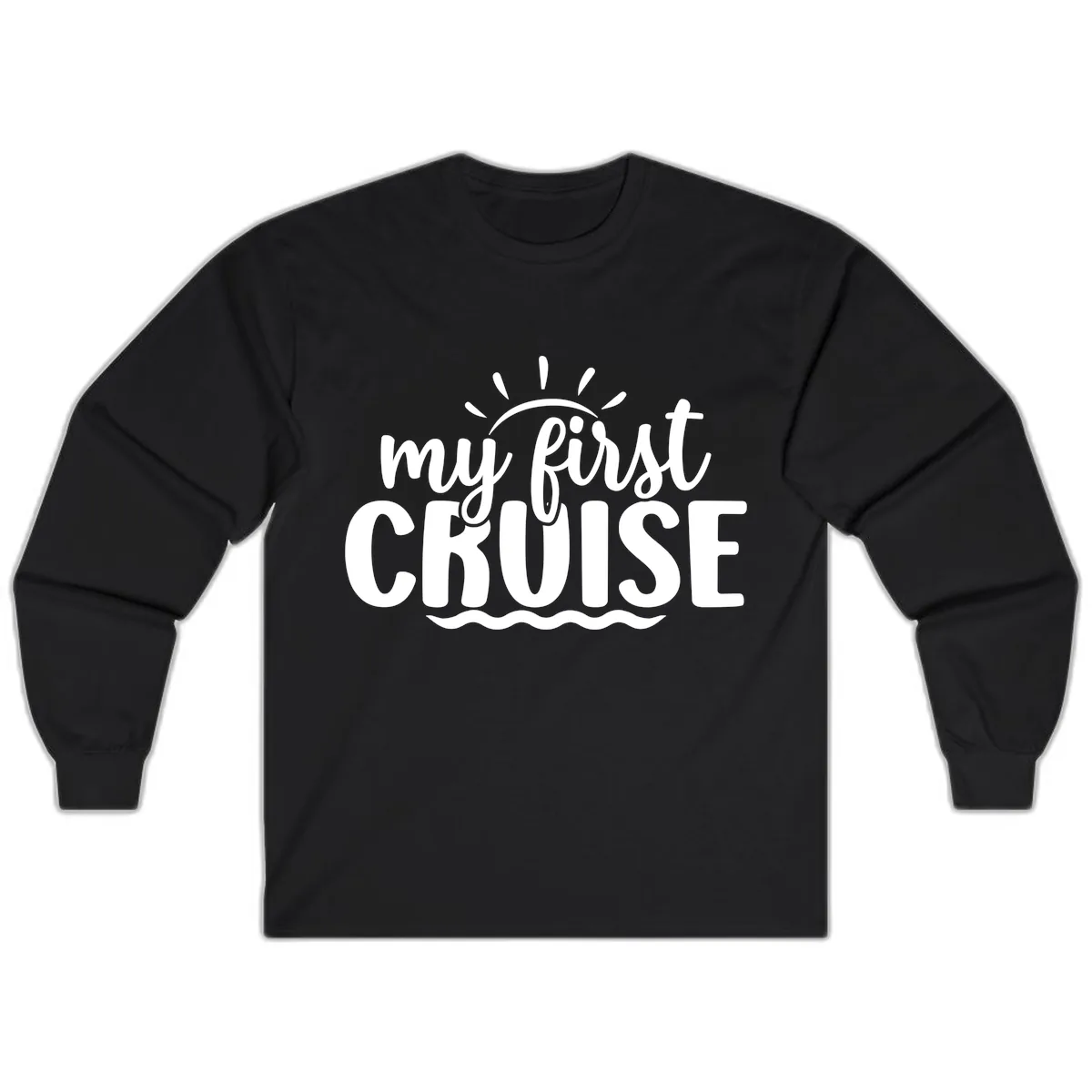 My First Cruise Announcement Long Sleeve in Black