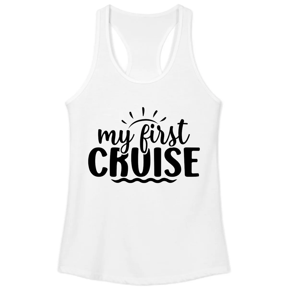 My First Cruise Announcement Ladies Tank in White