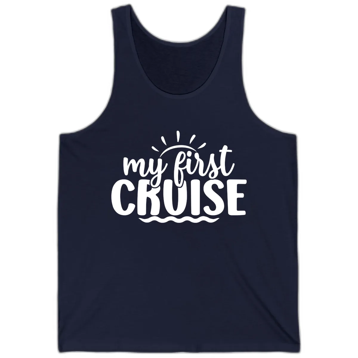 My First Cruise Announcement Tank in Navy