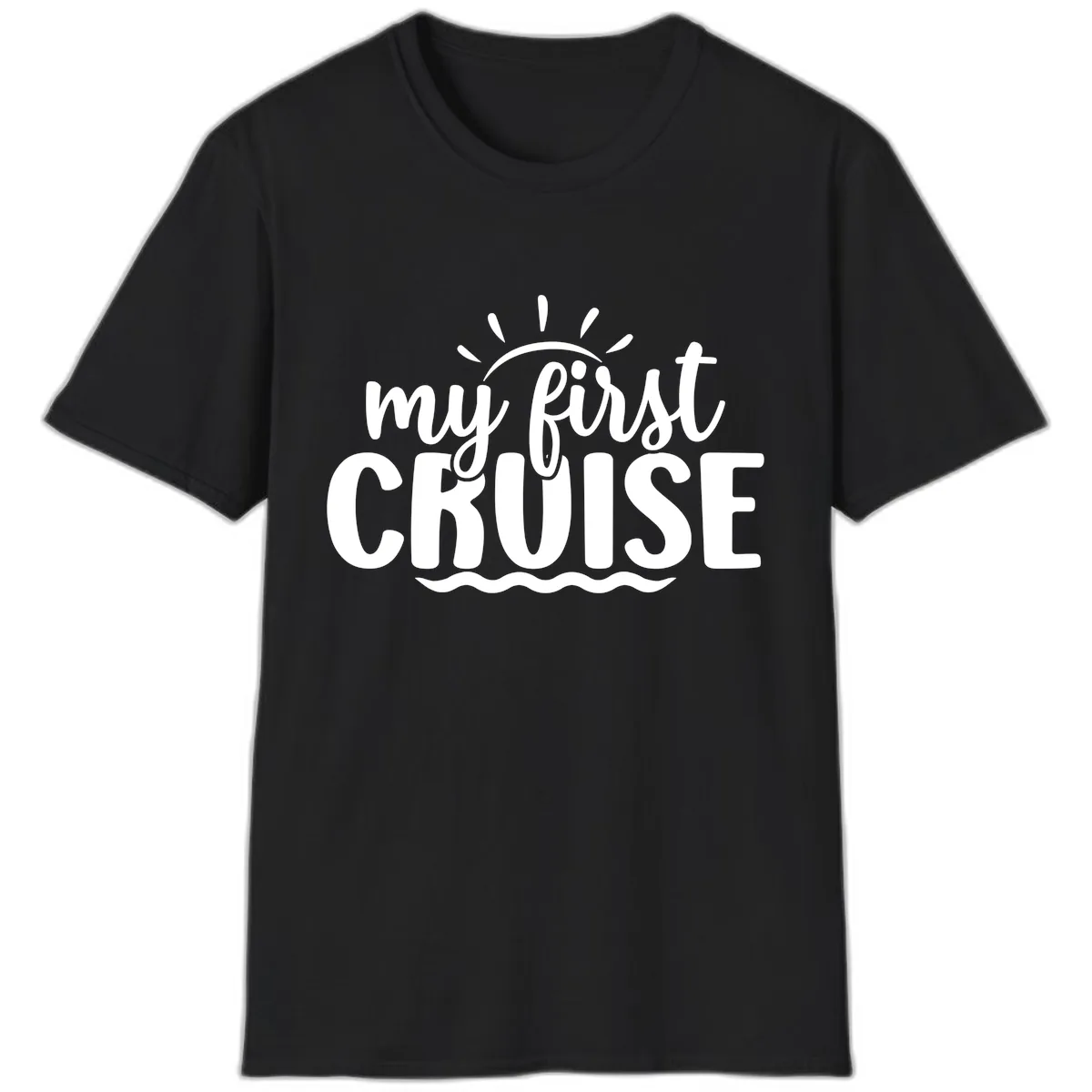 My First Cruise Announcement T-Shirt in Black