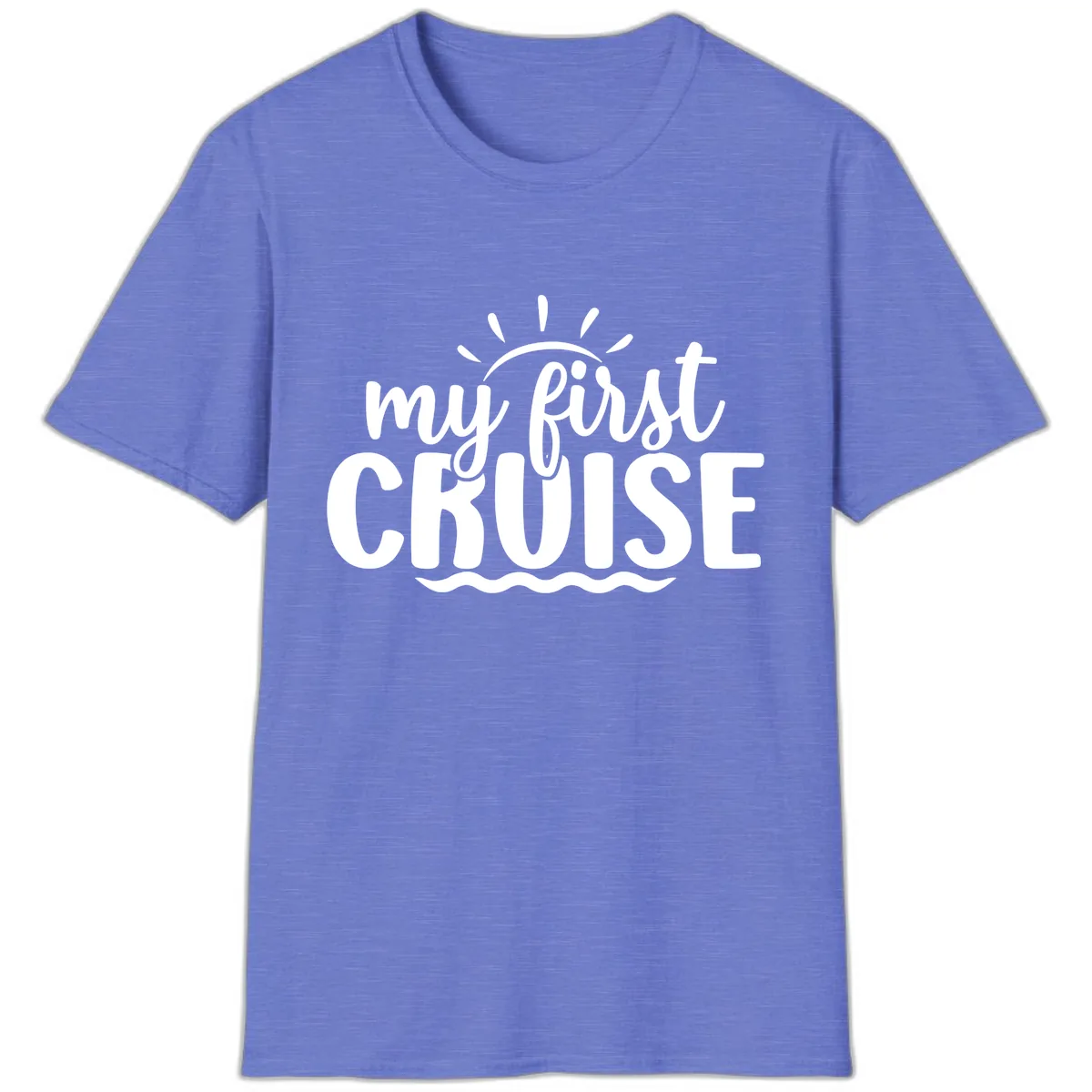 My First Cruise Announcement T-Shirt in Heather Royal