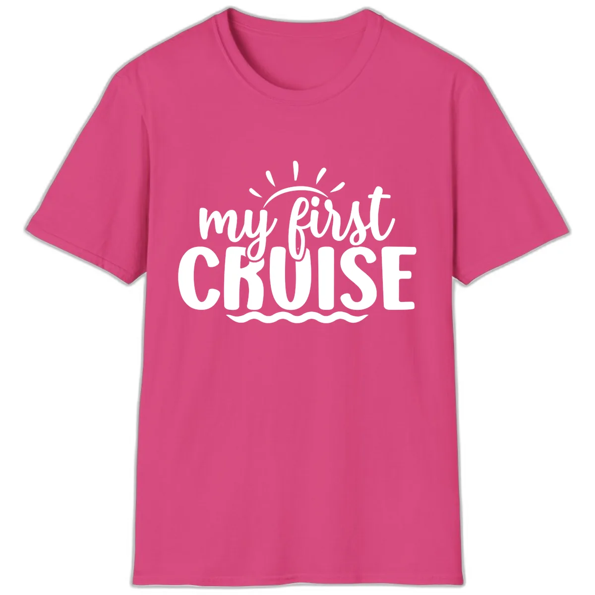 My First Cruise Announcement T-Shirt in Heliconia