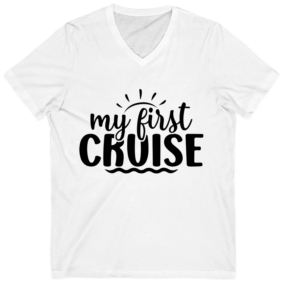 My First Cruise Announcement V-Neck in White