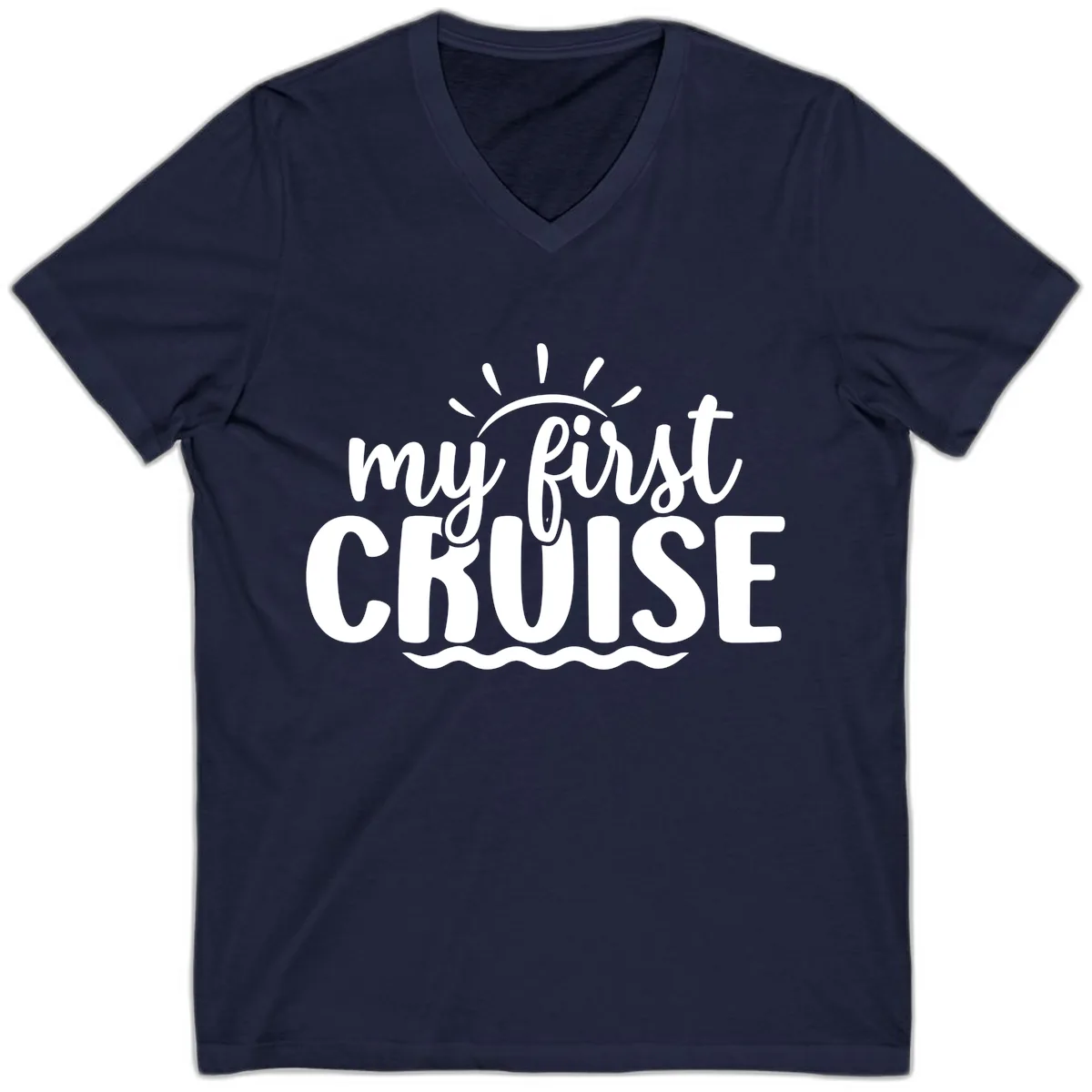 My First Cruise Announcement V-Neck in Navy