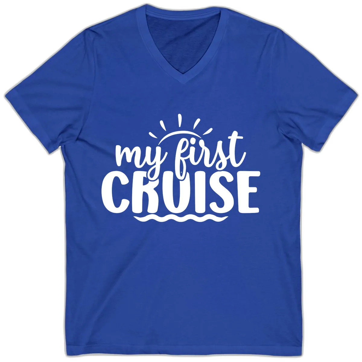 My First Cruise Announcement V-Neck in True Royal