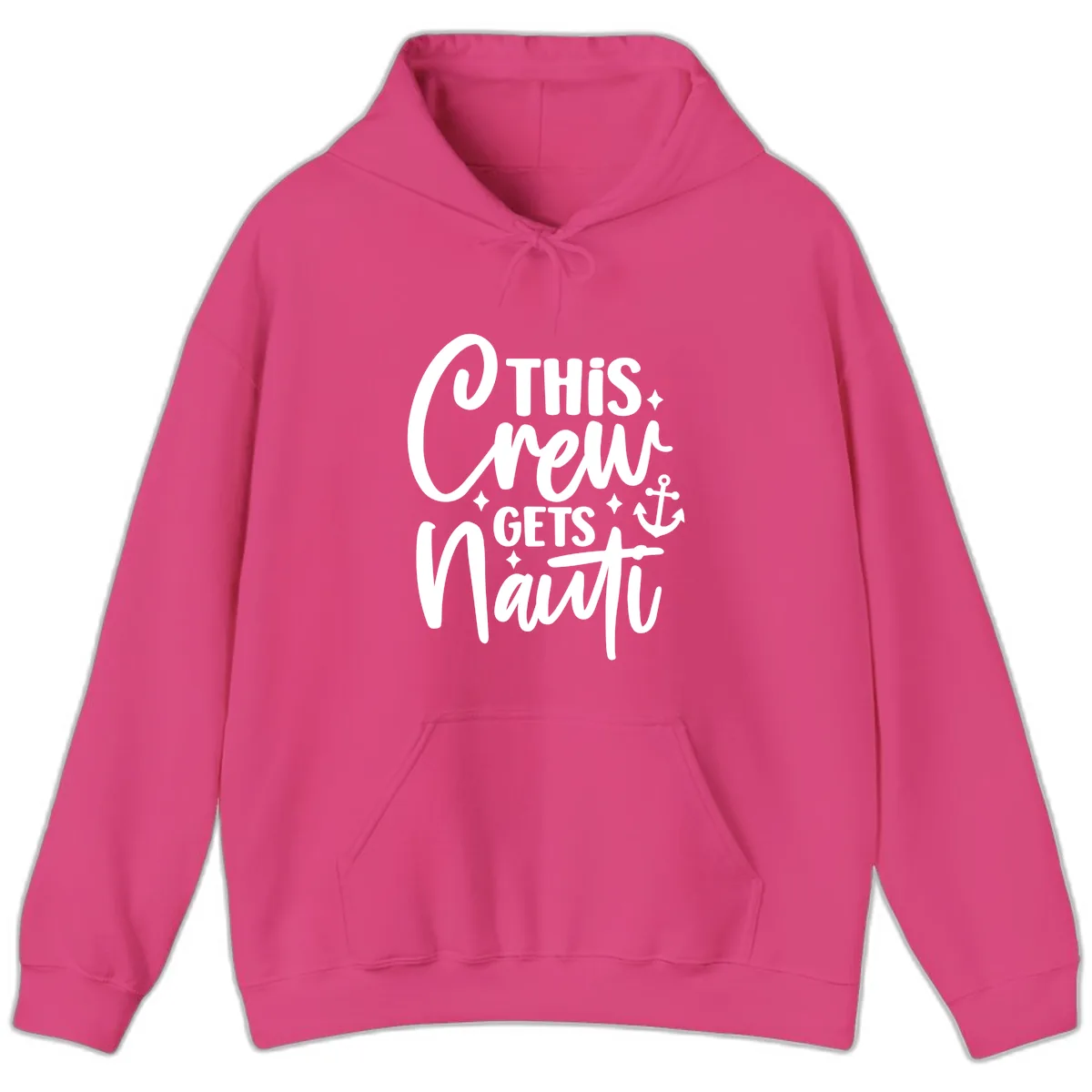 This Crew Gets Nauti Cruise Design Hoodie in Heliconia