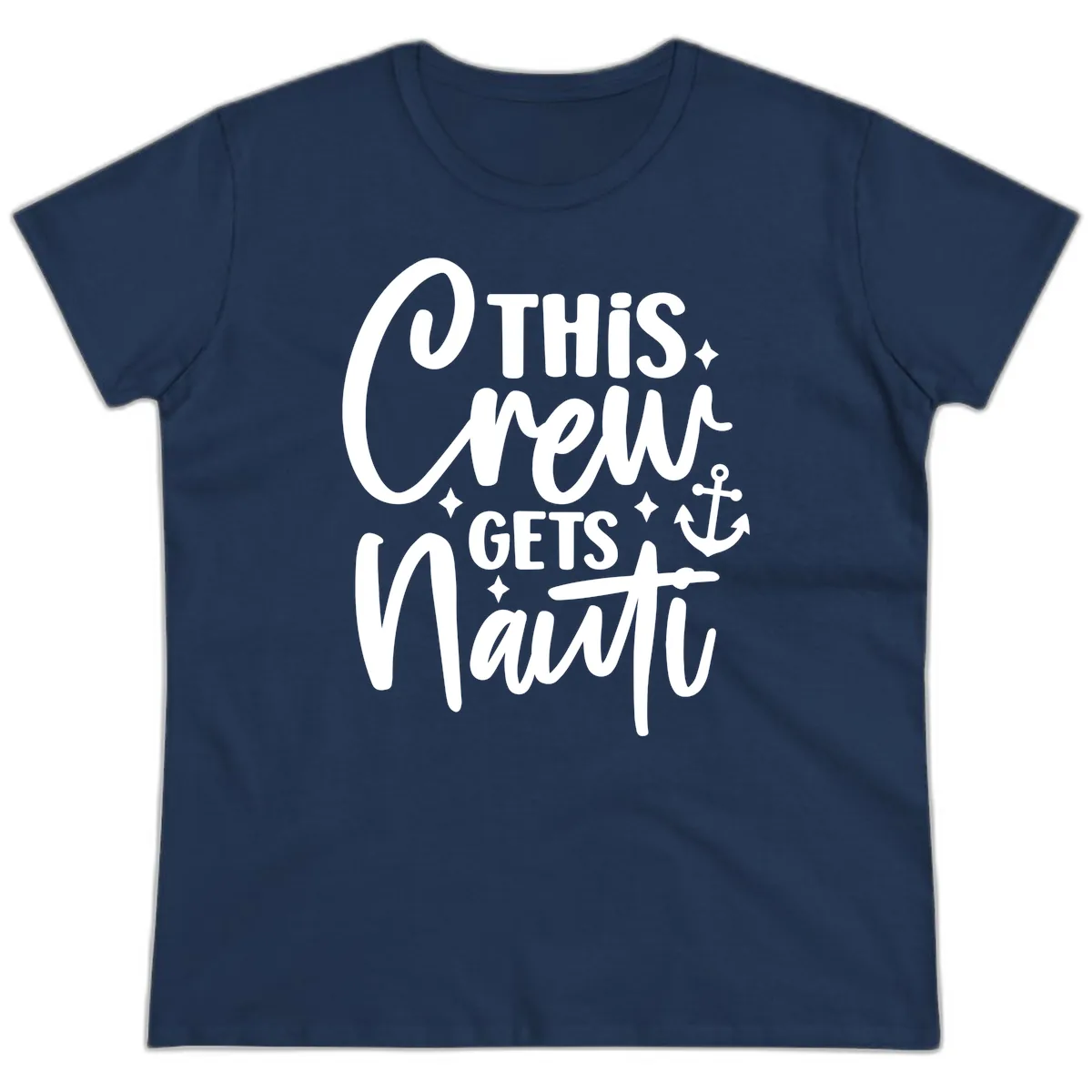 This Crew Gets Nauti Cruise Design Ladies Tee in Navy